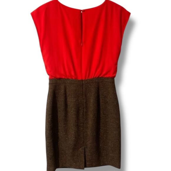 Loft Dress Women's 2 Petite Sunset Orange Pleated Wool Blend Donegal Tweed Skirt - Picture 2 of 7
